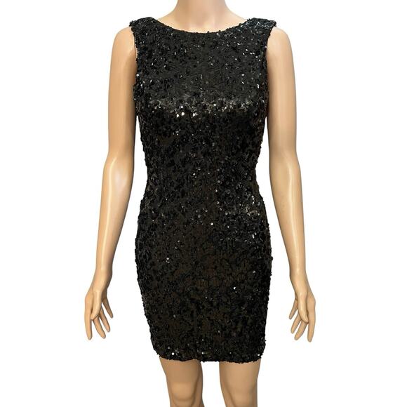 Dress the Population Dresses & Skirts - Dress The Population Sequin Mini Dress Small Sheath Bodycon Black Cocktail Party